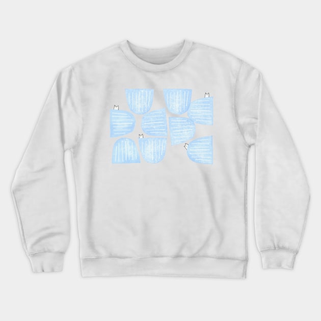 Tiny Cats behind Randomized Mod Prints Crewneck Sweatshirt by ellenmueller